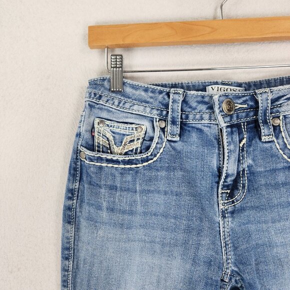 Vigoss Jeans Womens 4 Blue Skinny Leg Medium Wash Mid Rise Ankle Casual Denim - Picture 2 of 12